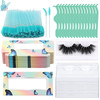 175 Pieces Lash Packaging Wholesale, Include 30 Empty Eyelashes Packaging Box, 30 False Lash Trays, 15 Eyelash Tweezers and 100 Eyelash Brush Mascara