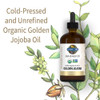 Garden of Life Jojoba Oil 100% Organic & Pure Golden Jojoba Oil for Hair, Skin and Face - Cold Pressed Body Oil, Massage, or Use as a Carrier Oil for