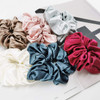 Luxury Mulberry Hair Tie, Vintage Style Scrunchies, 3-Pack Soft Premium Scrunchies (Ivory,Wine,Lake Blue)