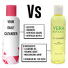 Natural Cleansing Oil And Makeup Remover by Vera Botanics. Only 4 Ingredients. Gentle Daily Oil Cleanser For A Deep Face Wash. Remove Any Makeup. For