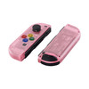 eXtremeRate DIY Replacement Shell Buttons for Nintendo Switch & Switch OLED, Clear Cherry Pink Custom Housing Case with Corlorful Button for Joycon H