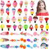 48 Pcs Candy Hair Clips Cute Candy Hair Accessories for Girls 4-6 Non-slip Silicone Clay Barrettes Desert Ice Cream Fruit Rainbow Cupcake Pins