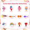 48 Pcs Candy Hair Clips Cute Candy Hair Accessories for Girls 4-6 Non-slip Silicone Clay Barrettes Desert Ice Cream Fruit Rainbow Cupcake Pins