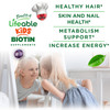 Lifeable Kids Biotin Gummies | 5,000mcg | Great Tasting Natural Flavor Biotin Supplement | Vegan Non GMO Hair Gummies | for Hair Skin and Nails | 90