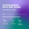 Indigo Wild Zum Goat's Milk Soap Bar - Bar Soap for Hands & Body Made with Essential Oils - 3 oz - Lemongrass (3 Pack)