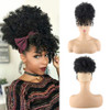 CINHOO Curly Ponytail Wig for Black Women - Afro High Puff Bun Hair Piece With Bangs - Synthetic Drawstring Extension for Natural Hair