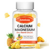 Zetelixia Calcium Gummies for Women Men, Calcium Magnesium Zinc with Vitamin D3 & K2, Calcium Magnesium Supplement for B0nes Muscles, Pineapple & Man