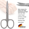 3 Swords Germany - brand quality STAINLESS STEEL INOX CURVED NAIL SCISSORS (1 PIECE) with case for manicure pedicure - nail care by 3 Swords - Made i