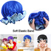 5pcs Satin Silk Hair Bonnet for Sleeping Women, Sleep Bonnets for Women, Silky Double Layer Adjustable Sleep Cap for Curly Hair Braids