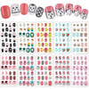 240 Pieces Children False Nails Kids Girls Press on Short Artificial Fake Nails Cute Pre Glue Full Cover Acrylic Nail Tip Kit for Children Little Gir