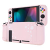 eXtremeRate PlayVital Back Cover for Nintendo Switch Console, NS Joycon Handheld Controller Protector Hard Shell, Dockable Protective Case with Red A