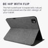 kwmobile Case Compatible with Apple iPad Pro 13" (2024) - Slim Book Style Tablet Cover with Stand Feature - Grey