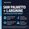 Saw Palmetto 500mg and L-Arginine 500 mg - Prostate Health and Nitric Oxide Supplements for Men - 60 Count - Urinary Function Support and Endurance f