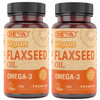 DEVA Organic Vegan Vitamins Flax Seed Oil - Rich in Omega-3, Cold-Pressed & Unrefined - 90 Capsules, 2-Pack