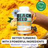 Turmeric 1350mg Curcumin 150mg Black Seed Powder 75mg Ginger Extract 50mg Black Pepper Fruit Extract 10mg Bioperine 60 Veggie Count Capsules by Sweet