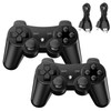 Diswoe Controllers for PS-3, Wireless PS-3 Controller 2 Pack, Bluetooth Gamepad Joystick, Double Vibrating Controller for Play_station 3 with 2 USB C