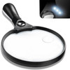 Large Magnifying Glass with Light - 5.5 Inch Handheld Magnifier with 10X 25X 45X Magnification & 3 LED Lights Lighted Magnifying Glass, Magnifying Gl