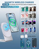 Magnetic Wireless Charger Mag-Safe Charger for iPhone 17/16/15/14/13/12 Series Convertible Magnet Wireless Charging Stand/Pad with 5ft Cable for iPho
