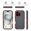 Olinoo Case for iPhone 16 Plus, 3-Layer Super Full Heavy Duty Rugged Case Belt Clip Holster Kickstand Protective Cover(Black Orange with Clip, iPhone