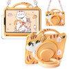 for iPad mini 7 (A17 Pro) 2024/for iPad mini 6 case 2021 8.3 Inch with Pencil Holder Screen Protector 360 Rotating Stand Lanyard Silicon Cute Cat Pro