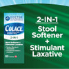 Colace 2-In-1 Stool Softener Plus Stimulant Laxative for Gentle Effective Constipation Relief, Docusate Sodium Plus Sennosides, 60 Count