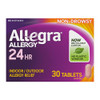 Allegra Adult 24-Hour Allergy Relief Tablets, Non-Drowsy Indoor and Outdoor Allergy Medicine, 180 mg Fexofenadine HCI Antihistamine Pill, 30-Count