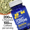 NATURAL STACKS Smart Caffeine Pills - 100mg Caffeine + 200mg L-Theanine Supplement - Supports Energy and Focus - No Jitters and No Crash - 60 Capsule