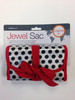 ORB Travel-JP100-B-Polka Dots-Black/White/Red-Jewelry organizer roll cosmetic bag accessories travel bag