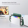 KIWIHOME Dockable Case for Switch OLED 2021 with 4 Flip Game Storage Slots, TPU Grip Portable Protective Case Cover Accessories Compatible with 7 Inc
