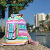 woven backpack, casual daypack, multipurpose backpack, breathable backpack, lightweight backpack, laptop backpack. (rouge brique)