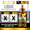 Liquid Biotin & Collagen Hair Growth Drops 60,000mcg - Biotin and Liquid Collagen Supplement for Men & Women - Glowing Skin Support, Healthy Hair & N