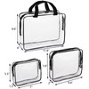 Hedume Set of 9 Clear Makeup Bags, TSA Approved Clear Toiletry Bag Set, Waterproof PVC with Zipper Handle Portable Travel Luggage Pouch