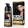 COSMTEK Black Dye Shampoo for Permanent Hair Color - Men&Women, Gray Coverage, Beard & Treated Hair, 3-In-1, 30 Days/500ml/Ammonia-Free/Natural Herba