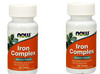 2 Bottles of NOW Foods Iron Complex 100 Tabs