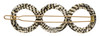 France Luxe Triple Circle Tige Boule Barrette - Opera Silver