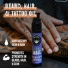 GIBS GROOMING Bush Master Beard, Hair & Tattoo Oil- All-Natural with Nutmeg, Leather, Vanilla & Musk Scent- Softens & Strengthens Beard Growth, Moist
