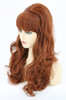 Topcosplay Women's 60s Costume Wig Auburn Brown Big Bouffant Beehive Wig Hair Long Wavy Halloween Party Wigs