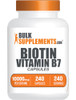 BulkSupplements.com Biotin 10000mcg Capsules - Biotin Supplement, Biotin Vitamins for Hair, Skin and Nails, Vitamin B7 - Gluten Free, 1 Capsule per S