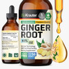 BIO KRAUTER® Ginger Root - Liquid Drops Ginger Extract 655 mg per Serving 4 Fl.Oz 56-Day Supply - Pure Vegan Zingiber Officinale for Digestive Suppor