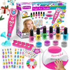 BATTOP Kids Nail Polish Set for Girls, Nail Art Kits with Nail Dryer & Glitter Pen, Quick Dry & Peel Off & Non-Toxic Nail Polish, Christmas Birthday
