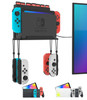 Wall Mount for Nintendo Switch and Switch OLED with 28 Game Card Holders and 4 Joy Con Hooks, Organize Switch Console Behind TV, Ideal Gift for Gamer