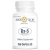 Bio-Tech Pharmacal D3-5 (5000 IU), 250 Capsules  All-Natural Supplement  Supports Bone & Immune Health  No Dairy, Fish, Gluten, Peanut, Shellfish,