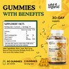 Wild & Organic Magnesium Citrate Gummies 400 mg - Relaxing Chewables for Calm and Mood - Calming Magnesium Citrate Supplement - 60 Vegan, Non-GMO Pow