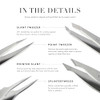 Tweezerman Black Stainless Steel Slant Tweezer - Eyebrow Tweezers for Women and Men