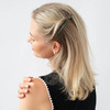 France Luxe Silver Hair Barrette for Women with Thin Hair, Elegant Long & Skinny French Barrette, Strong Hold, Lightweight, Damage-Free Design, Mosai