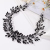 Missgrace Bridal Women Black Rhinestones Hair Vine Vintage Headband Wedding Black Beads Hair Jewelry Hair piece Prom Party Halloween Hair Accessories