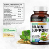 BIO KRAUTER Brain Support Supplement - 100 Count - 1300 mg Blend of Ashwagandha, Panax Ginseng and Ginkgo Biloba - Vegan, No Fillers
