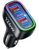 USB C Car Charger, 126W [Dual PD60W&QC30W] Cigarette Lighter USB Car Charger Adapter Fast Charging 4 Ports Car Phone Charger for iPhone 17/16/15/14/1