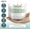 Essential Elements by Candle-lite Scented Candles, Eucalyptus & Mint Leaf Fragrance, One 14.75 oz. Three-Wick Aromatherapy Candle with 45 Hours of Bu