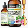 BIO KRAUTER® Echinacea Goldenseal for Immune & Respiratory Support - Pure Vegan Echinacea Drops with Goldenseal - Natural Respiratory Supplements 4 F